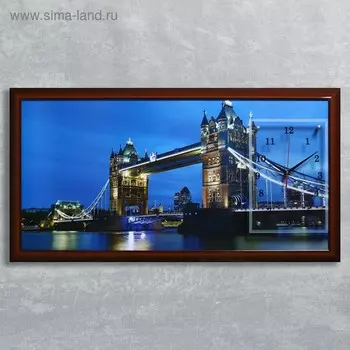 Часы-картина настенные, серия: Город, "Тауэрский мост", 50 х 100 см