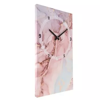 Часы-картина настенные, серия: Интерьер, "Розовый мрамор", плавный ход, 35 х 60 см