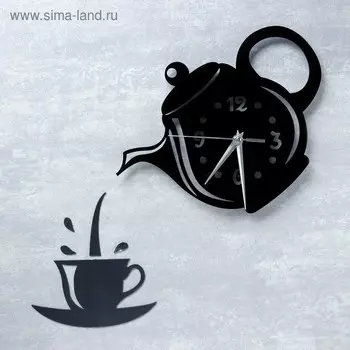 Часы-наклейка DIY "Шер Бланк", 30 х 30 см, черные