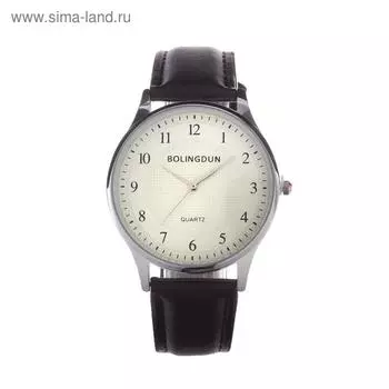Часы наручные Bolingdun 3451, d=4 см, экокожа, циферблат хром