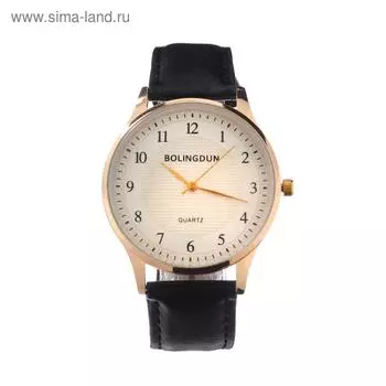 Часы наручные Bolingdun 3451, d=4 см, экокожа, циферблат золото