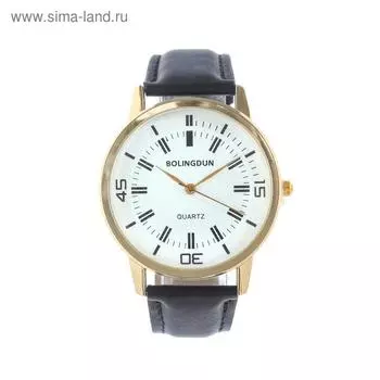 Часы наручные Bolingdun 3471, d=4 см, экокожа, чёрные