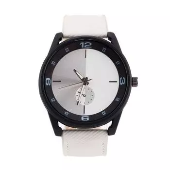 Часы наручные женские, d=4.5 см, белый ремешок 20 мм