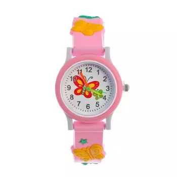 Часы наручные детские "Бабочки", d-3 см, ремешок 19.4 см