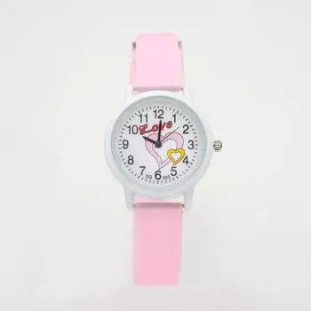 Часы наручные детские Love, d-2.6 см, розовые
