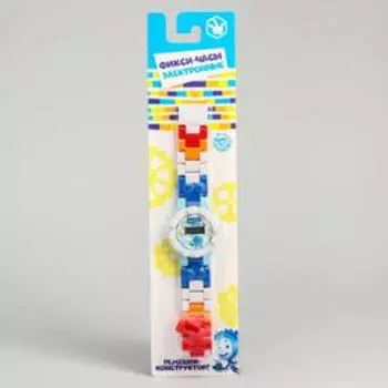 Часы наручные лего, ФИКСИКИ "Нолик", с ремешком-конструктором