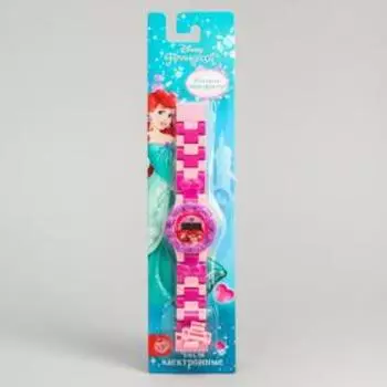 Часы наручные лего, Русалочка, Принцессы, с ремешком-конструктором