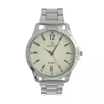 Часы мужские наручные металлические кварцевые "Тоничи", d-4.5 см, ремешок 20 мм, хромированные