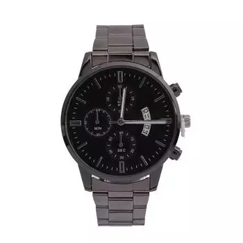 Часы мужские наручные металлические кварцевые YAGEER, d-3.8 см, черные