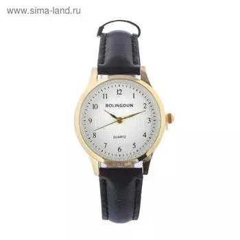 Часы наручные женские Bolingdun 3451, d=3 см, экокожа, чёрные