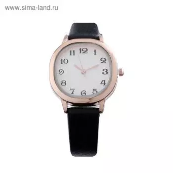 Часы наручные женские"Иса", d=3 см, экокожа, чёрные