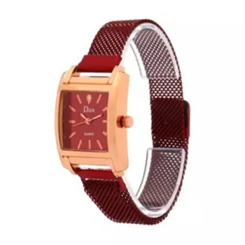 Часы наручные женские "Juxiaoshou" d=2.8 см, на кнопке, красные