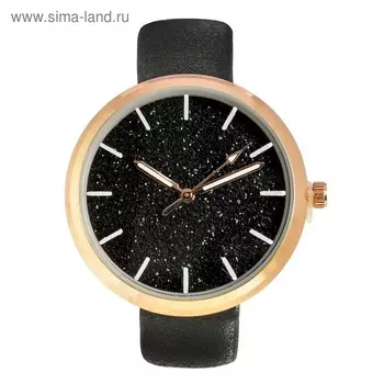 Часы наручные женские "Космос", циферблат d=3.3 см, черые