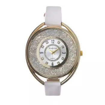 Часы наручные женские "Кравьери", циферблат d=3.8 см, белые