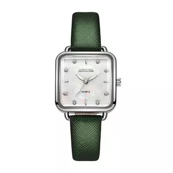 Часы наручные женские кварцевые, 2.8 х 2.8 см, зеленый ремешок