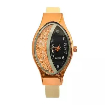 Часы наручные женские "Затмение", ремешок из экокожи, черные