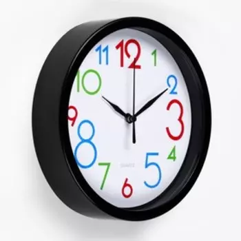 Часы настенные "Цветные цифры", d-19.5 см, дискретный ход