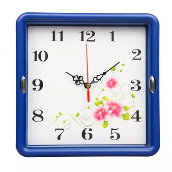 Часы настенные "Цветы", 22 х 22 см, плавный ход