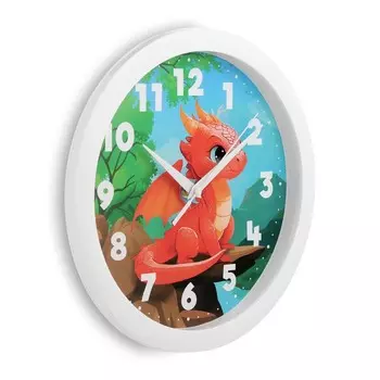 Часы настенные, детские, "Дракончик", бесшумные, d-28 см