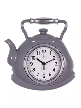 Часы настенные для кухни «Классика. Чайник», бесшумные, плавный ход, серые с серебром