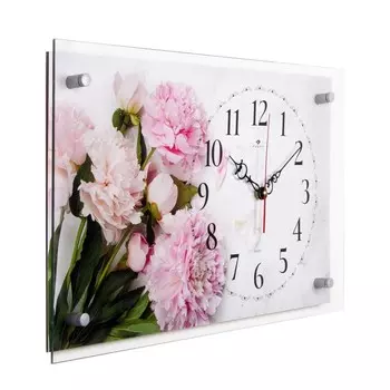 Часы настенные, интерьерные "Изящный букет", бесшумные, 60 х 36 см