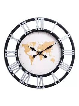 Часы настенные интерьерные «Карта мира», плавный ход, циферблат d-50 см