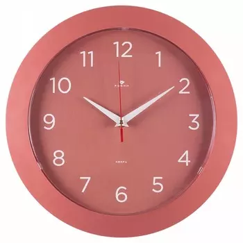 Часы настенные, интерьерные "Классика", бесшумные, d-30 см, темно-розовые