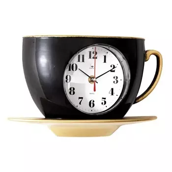 Часы настенные интерьерные для кухни "Чашка", бесшумные, 28 х 17 см, черные, АА