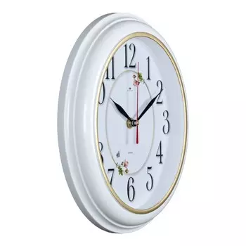 Часы настенные, интерьерные "Легкость", 22.5 х 26.5 см, корпус белый с золотом