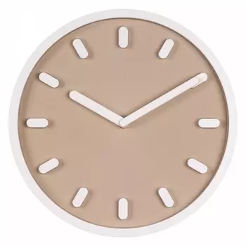 Часы настенные, интерьерные "Минимал", бесшумные, d-30 см, бежевые