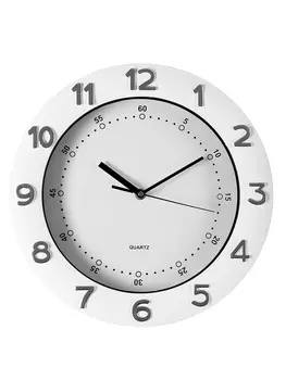 Часы настенные интерьерные, плавный ход, d-32 см, внутренний d-23.7 см, белый