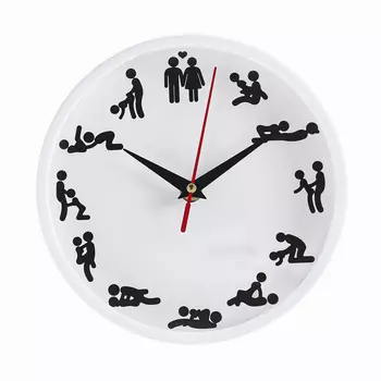 Часы настенные интерьерные "Позы 18+", d-20 см, интерьерные, бесшумные, белые