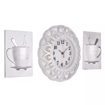 Часы настенные, интерьерные "Сангино", d-30 см, корпус белый с серебром