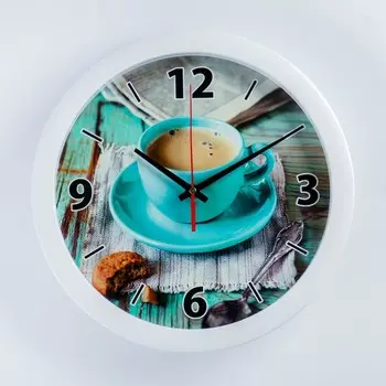 Часы настенные, d=28 см, кухонные, «Кофе», бесшумные