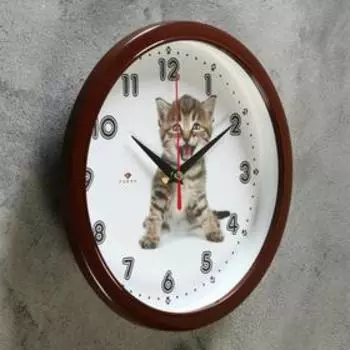 Часы настенные "Котёнок", "Рубин", 22х22 см
