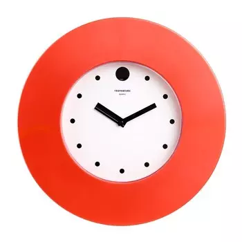 Часы настенные круглые "Классика", бесшумные, красный обод, d-37 см, циферблат 22 см