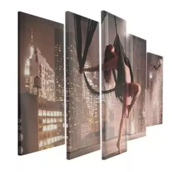 Часы настенные модульные, интерьерные "Девушка на качелях", бесшумные, 80 х 140 см