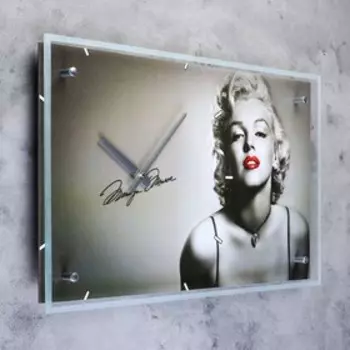 Часы-картина настенные, интерьерные "Мэрилин Монро", бесшумные, 35 х 60 см