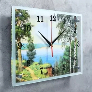 Часы-картина настенные, интерьерные "Озеро", бесшумные, 25 х 35 см