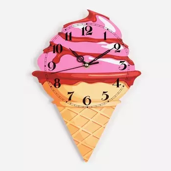 Часы настенные интерьерные "Мороженое-рожок", 32 х 23 см