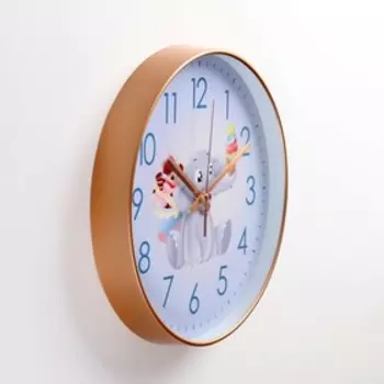 Детские настенные часы "Слон", плавный ход, d-30 см