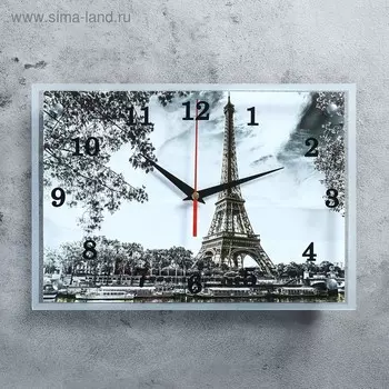 Часы-картина настенные, интерьерные «Эйфелева башня», бесшумные, 2535 см