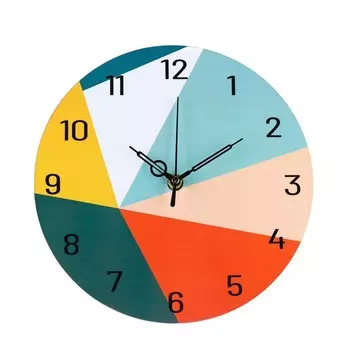 Часы настенные, серия: Интерьер, "Геометрия", дискретный ход, d-23 см