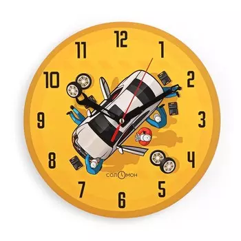 Часы настенные, серия: Интерьер, "Машина", плавный ход, d-24 см