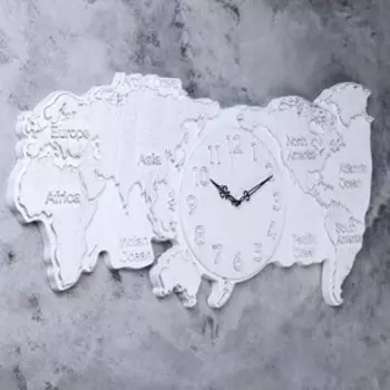 Часы настенные, серия: Интерьер, "Материк", дискретный ход, 80 х 40 см, белые