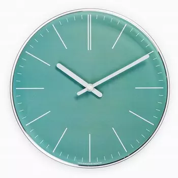 Часы настенные, интерьерные, d-30 см, бесшумные, зеленые