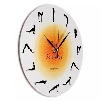 Часы настенные, серия: Интерьер, "Позы для йоги", дискретный ход, d-23.5 см