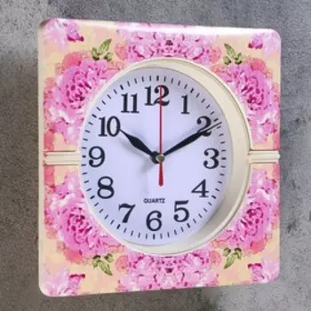 Часы настенные, серия: Интерьер, "Летний букет", 19х19х3 см, микс