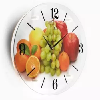 Часы настенные, серия: Кухня, "Фруктовая фантазия", плавный ход, 35 х 46 см