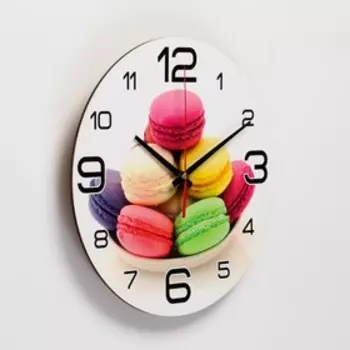 Часы настенные кухонные «Макаруны», бесшумные, d=24 см
